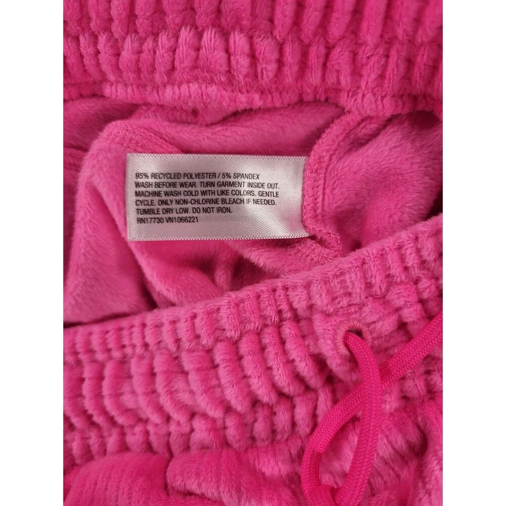 All In Motion Girls XL 14 Pink Ribbed Fleece Hoodie & Pants Matching Set 2pc
